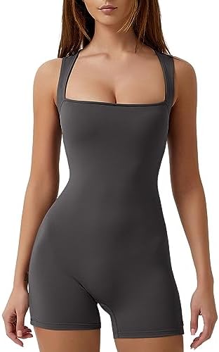 Amazon.com: YIOIOIO Women's Short Sleeve Yoga Romper Seamless